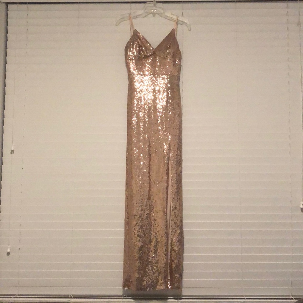 Blush Sequin Evening Gown